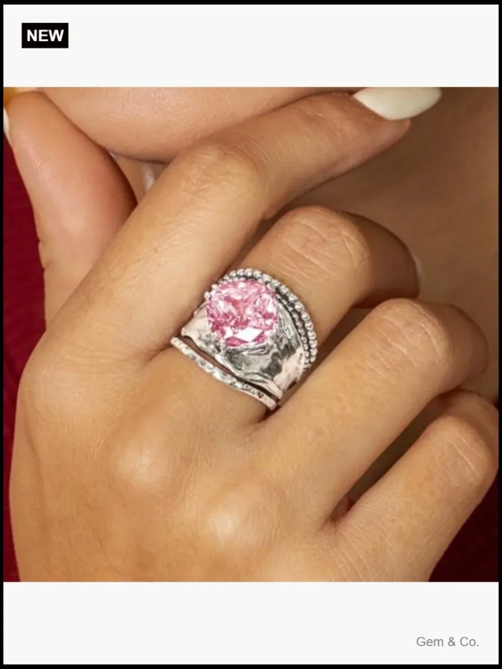 925 Sterling Silver Vintage CZ Ring Statement Ring Ring Size 8